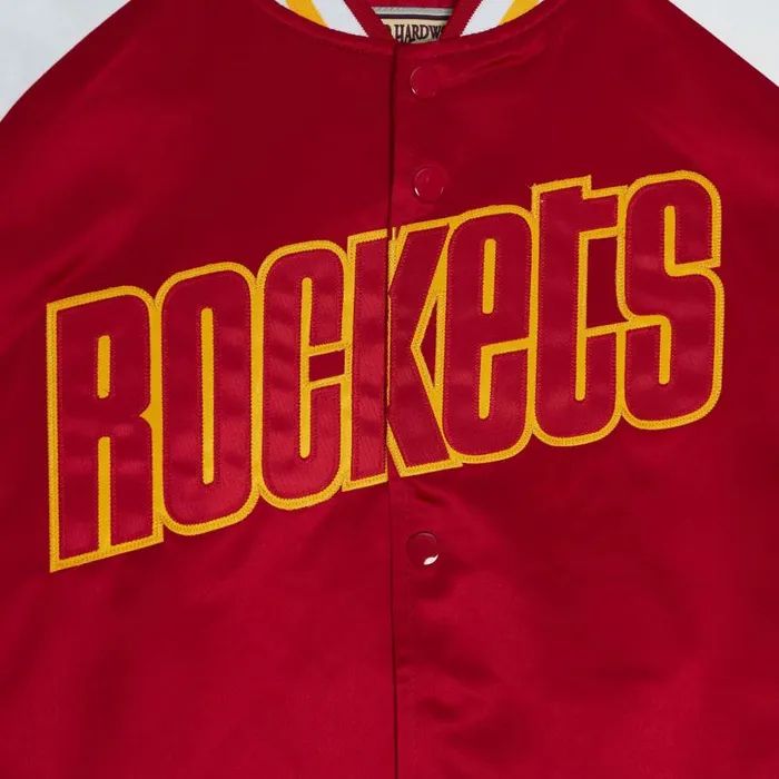Mitchell and Ness Primetime Lightweight Satin Jacket Houston Rockets Men Jackets and Outerwear Mitchell and Ness Primetime Lightweight Satin Jacket Houston Rockets Men Jackets and Outerwear
