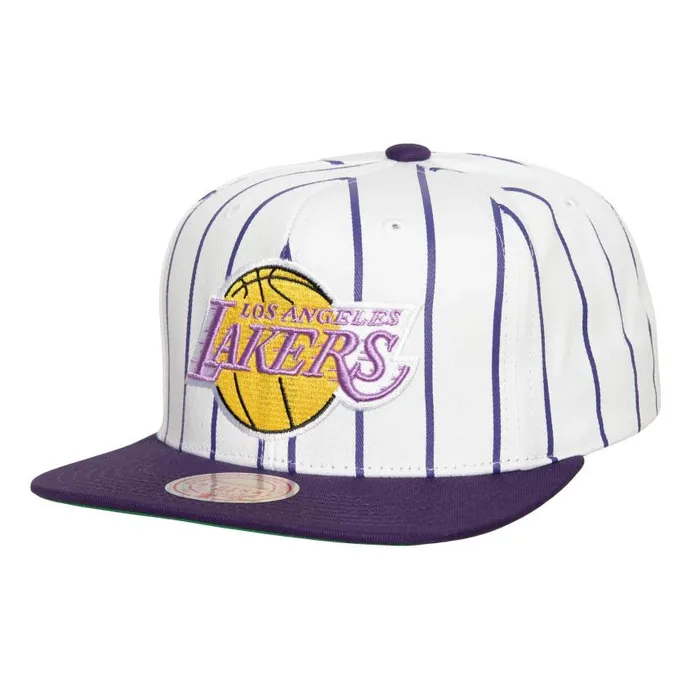 Mitchell and Ness Retro Pinstripe Snapback HWC Los Angeles Lakers Men Hats and Headwear Mitchell and Ness Retro Pinstripe Snapback HWC Los Angeles Lakers Men Hats and Headwear