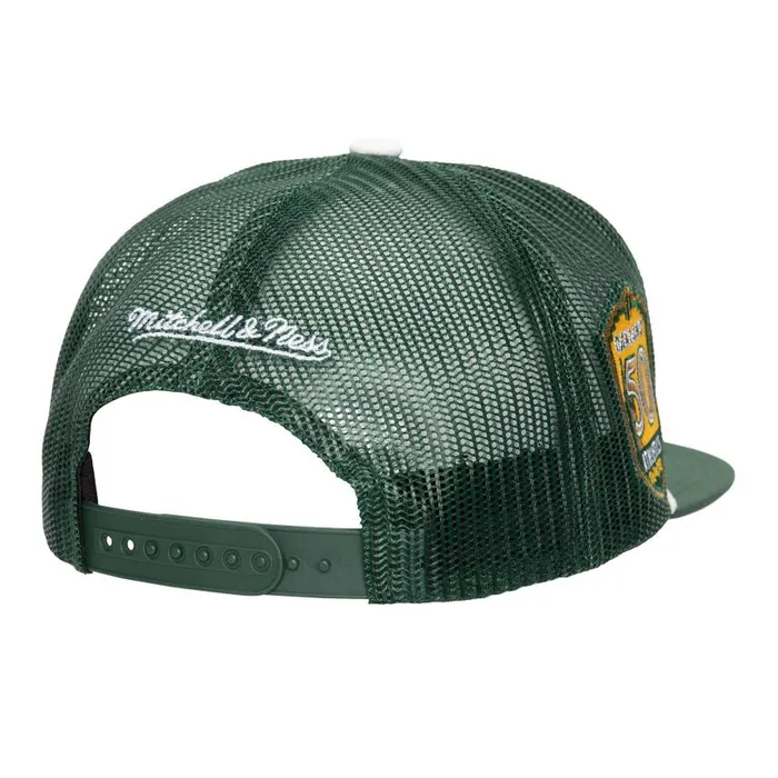 Mitchell and Ness Roper Trucker Oakland Athletics Men Hats and Headwear Mitchell and Ness Roper Trucker Oakland Athletics Men Hats and Headwear