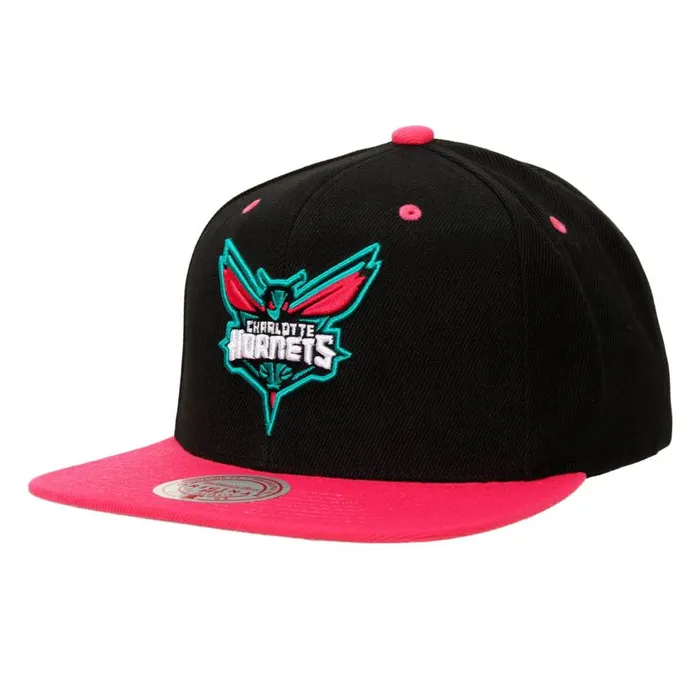 Mitchell and Ness Santa Ana 2Tone Snapback Charlotte Hornets Men Hats and Headwear Mitchell and Ness Santa Ana 2Tone Snapback Charlotte Hornets Men Hats and Headwear