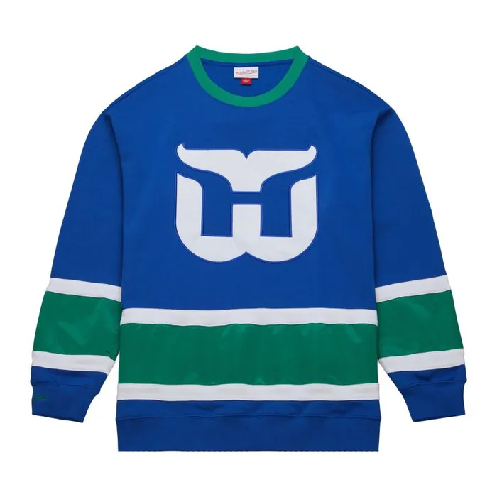 Mitchell and Ness Satin Insert Fleece Crew Hartford Whalers Men Hoodies and Sweatshirts Mitchell and Ness Satin Insert Fleece Crew Hartford Whalers Men Hoodies and Sweatshirts