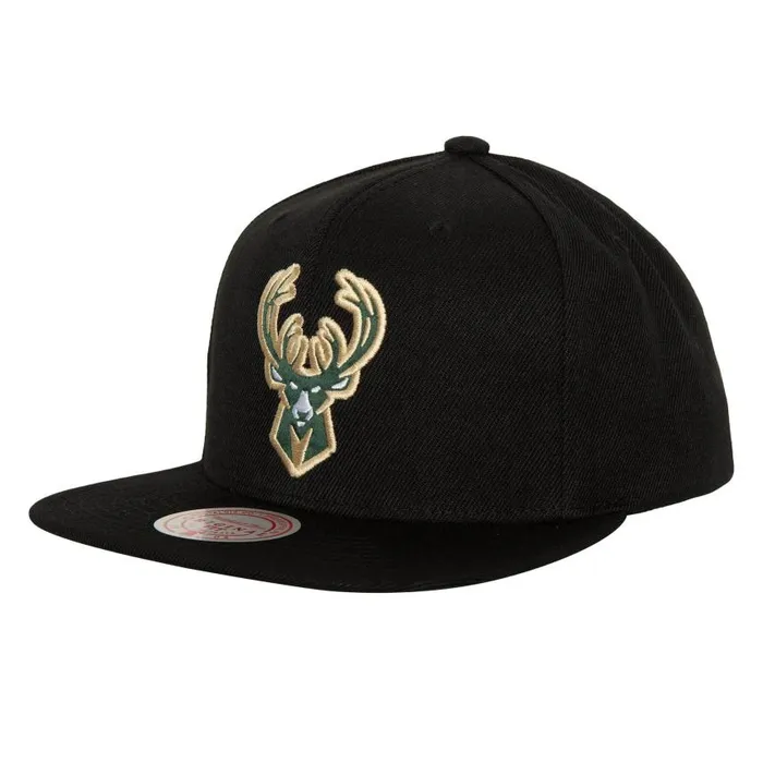 Mitchell and Ness Satin Under Snapback Milwaukee Bucks Men Hats and Headwear