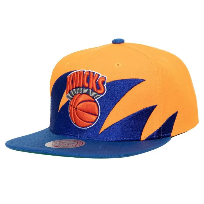 Mitchell and Ness Sharktooth Snapback HWC New York Knicks Men Hats and Headwear Mitchell and Ness Sharktooth Snapback HWC New York Knicks Men Hats and Headwear