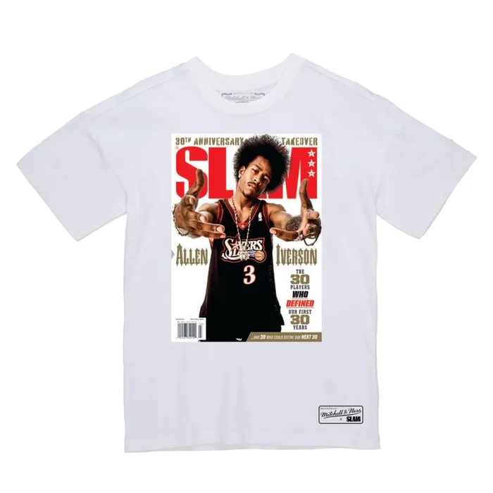 Mitchell and Ness SLAM Cover 30th Anniversary Philadelphia 76ers Allen Iverson Men TShirts and Tops Mitchell and Ness SLAM Cover 30th Anniversary Philadelphia 76ers Allen Iverson Men TShirts and Tops