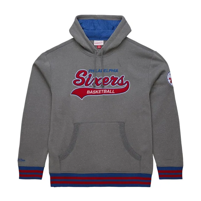 Mitchell and Ness Snow Washed Fleece Hoodie Vintage Logo Philadelphia 76ers Men Hoodies and Sweatshirts Mitchell and Ness Snow Washed Fleece Hoodie Vintage Logo Philadelphia 76ers Men Hoodies and Sweatshirts