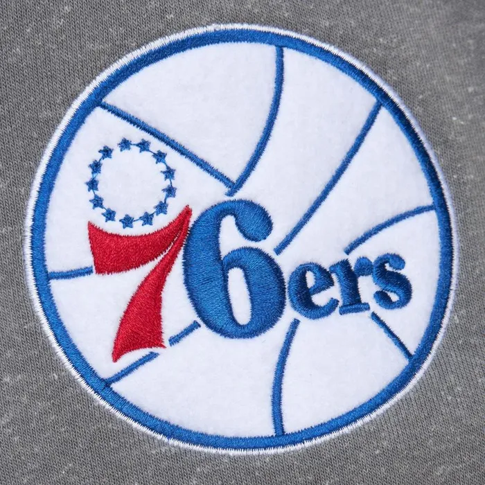 Mitchell and Ness Snow Washed Fleece Hoodie Vintage Logo Philadelphia 76ers Men Hoodies and Sweatshirts Mitchell and Ness Snow Washed Fleece Hoodie Vintage Logo Philadelphia 76ers Men Hoodies and Sweatshirts