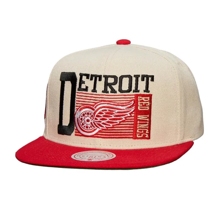 Mitchell and Ness Speed Zone Snapback Vntg Detroit Red Wings Men Hats and Headwear Mitchell and Ness Speed Zone Snapback Vntg Detroit Red Wings Men Hats and Headwear
