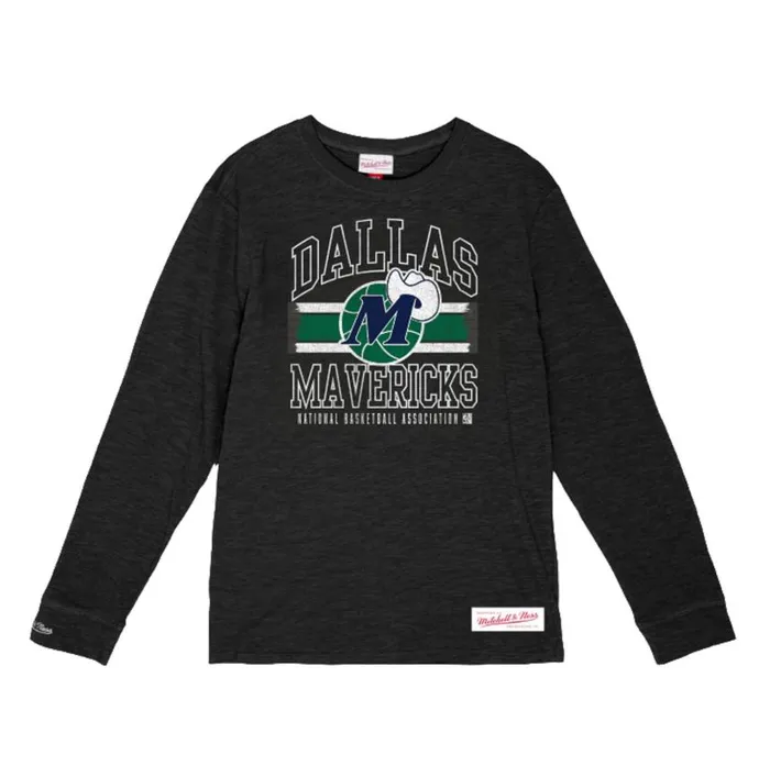 Mitchell and Ness Striped Logo Lockup Slub Dallas Mavericks Men TShirts and Tops Mitchell and Ness Striped Logo Lockup Slub Dallas Mavericks Men TShirts and Tops