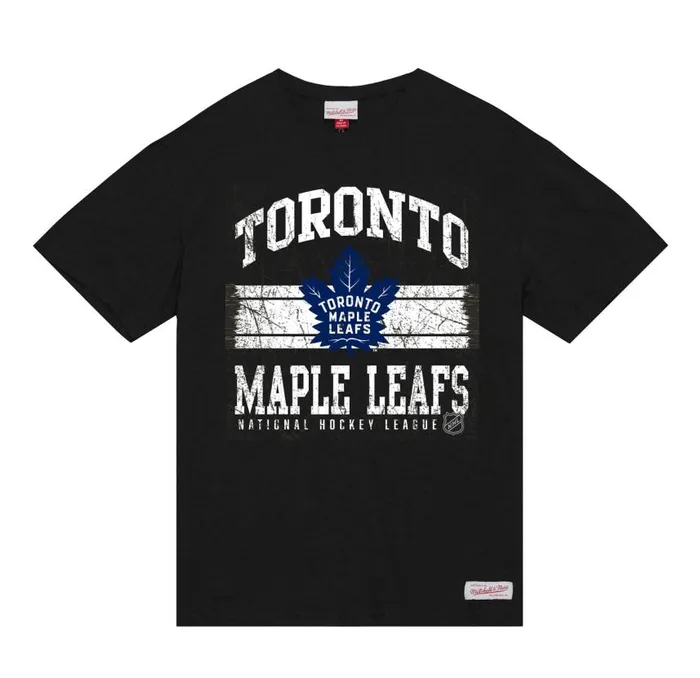 Mitchell and Ness Striped Logo Lockup Slub SS Tee Toronto Maple Leafs Men TShirts and Tops Mitchell and Ness Striped Logo Lockup Slub SS Tee Toronto Maple Leafs Men TShirts and Tops