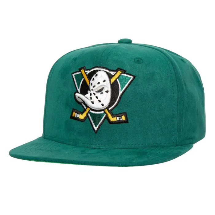 Mitchell and Ness Sweet Suede Snapback Vntg Anaheim Ducks Men Hats and Headwear Mitchell and Ness Sweet Suede Snapback Vntg Anaheim Ducks Men Hats and Headwear