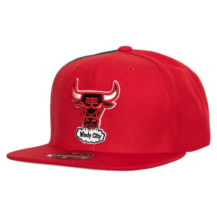 Mitchell and Ness Tapestry Fitted HWC Chicago Bulls Men Hats and Headwear