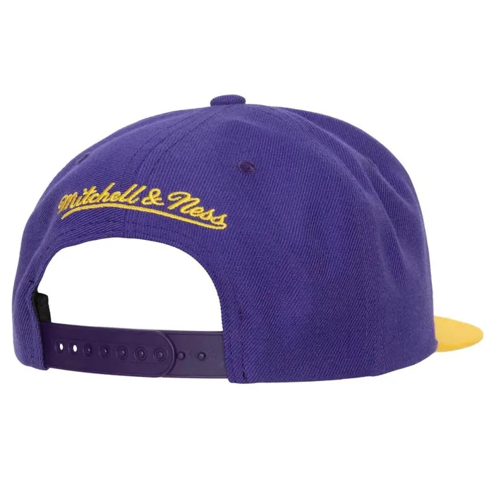 Mitchell and Ness Team 2 Tone 20 Snapback Los Angeles Lakers Men Hats and Headwear Mitchell and Ness Team 2 Tone 20 Snapback Los Angeles Lakers Men Hats and Headwear