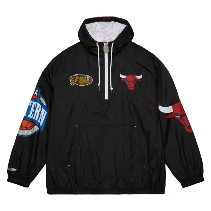 Mitchell and Ness Team OG 20 Anorak Windbreaker Chicago Bulls Men Jackets and Outerwear Mitchell and Ness Team OG 20 Anorak Windbreaker Chicago Bulls Men Jackets and Outerwear
