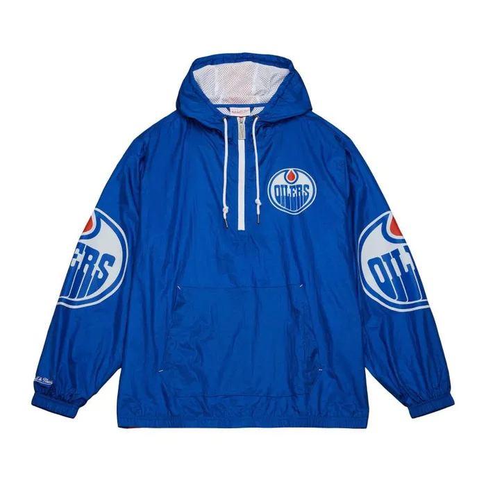 Mitchell and Ness Team OG 20 Anorak Windbreaker Edmonton Oilers Men Jackets and Outerwear Mitchell and Ness Team OG 20 Anorak Windbreaker Edmonton Oilers Men Jackets and Outerwear