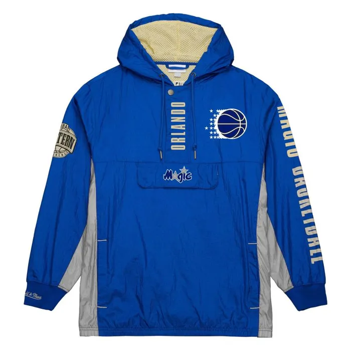 Mitchell and Ness Team OG 20 Anorak Windbreaker Vintage Logo Orlando Magic Men Jackets and Outerwear Mitchell and Ness Team OG 20 Anorak Windbreaker Vintage Logo Orlando Magic Men Jackets and Outerwear