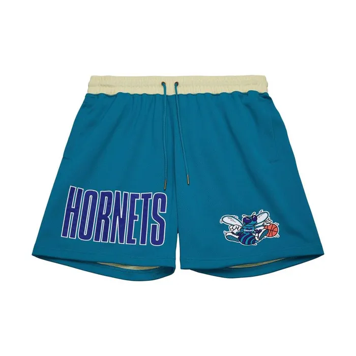 Mitchell and Ness Team OG 20 Fashion Shorts 7034 Vintage Logo Charlotte Hornets Men Shorts