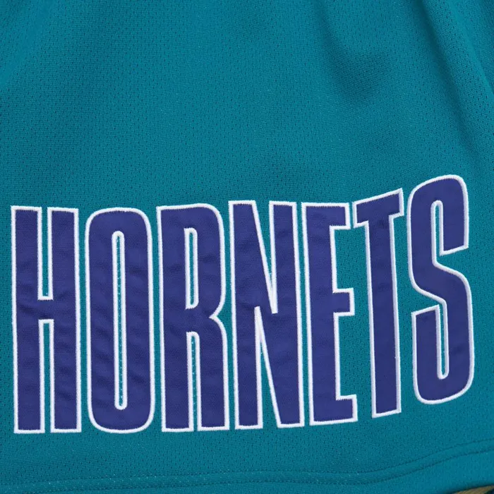 Mitchell and Ness Team OG 20 Fashion Shorts 7034 Vintage Logo Charlotte Hornets Men Shorts