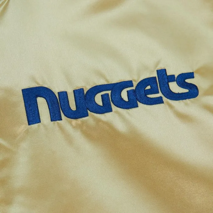 Mitchell and Ness Team OG 20 Lightweight Satin Jacket Vintage Logo Denver Nuggets Men Jackets and Outerwear Mitchell and Ness Team OG 20 Lightweight Satin Jacket Vintage Logo Denver Nuggets Men Jackets and Outerwear
