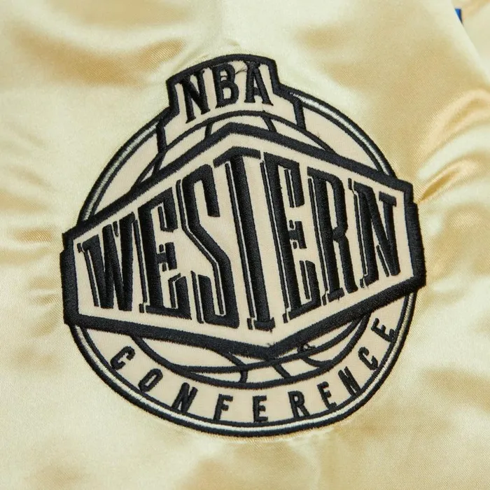 Mitchell and Ness Team OG 20 Lightweight Satin Jacket Vintage Logo Denver Nuggets Men Jackets and Outerwear Mitchell and Ness Team OG 20 Lightweight Satin Jacket Vintage Logo Denver Nuggets Men Jackets and Outerwear