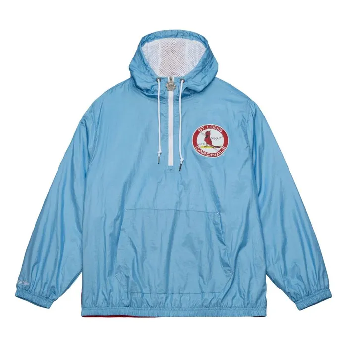 Mitchell and Ness Team OG Anorak Windbreaker St Louis Cardinals Men Jackets and Outerwear