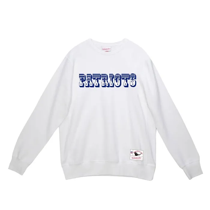 Mitchell and Ness Team Wordmark 1 Crew New England Patriots Men Hoodies and Sweatshirts Mitchell and Ness Team Wordmark 1 Crew New England Patriots Men Hoodies and Sweatshirts