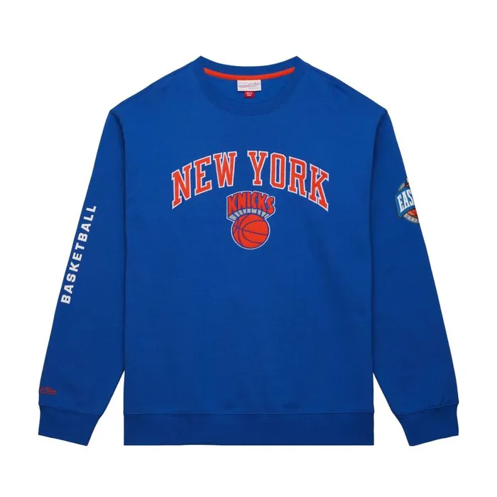 Mitchell and Ness There And Back Fleece Crew New York Knicks Men Hoodies and Sweatshirts Mitchell and Ness There And Back Fleece Crew New York Knicks Men Hoodies and Sweatshirts