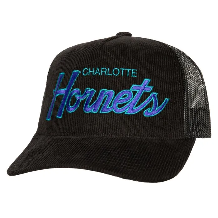 Mitchell and Ness Times Up Trucker HWC Charlotte Hornets Men Hats and Headwear Mitchell and Ness Times Up Trucker HWC Charlotte Hornets Men Hats and Headwear