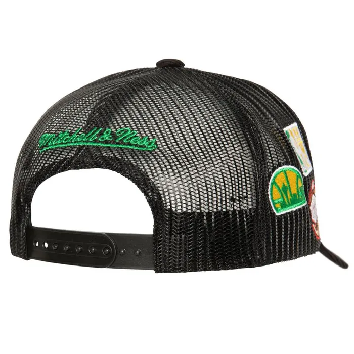 Mitchell and Ness Times Up Trucker HWC Seattle Supersonics Men Hats and Headwear Mitchell and Ness Times Up Trucker HWC Seattle Supersonics Men Hats and Headwear