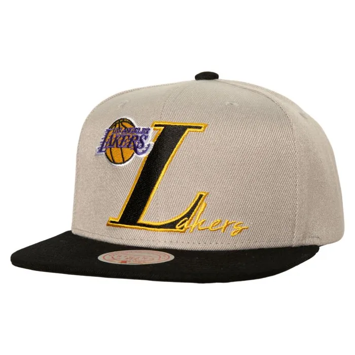 Mitchell and Ness Top Letter Snapback Los Angeles Lakers Men Hats and Headwear Mitchell and Ness Top Letter Snapback Los Angeles Lakers Men Hats and Headwear