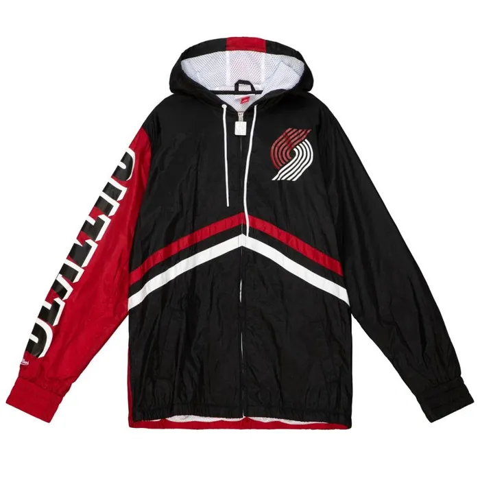 Mitchell and Ness Undeniable Full Zip Windbreaker Portland Trail Blazers Men Jackets and Outerwear Mitchell and Ness Undeniable Full Zip Windbreaker Portland Trail Blazers Men Jackets and Outerwear
