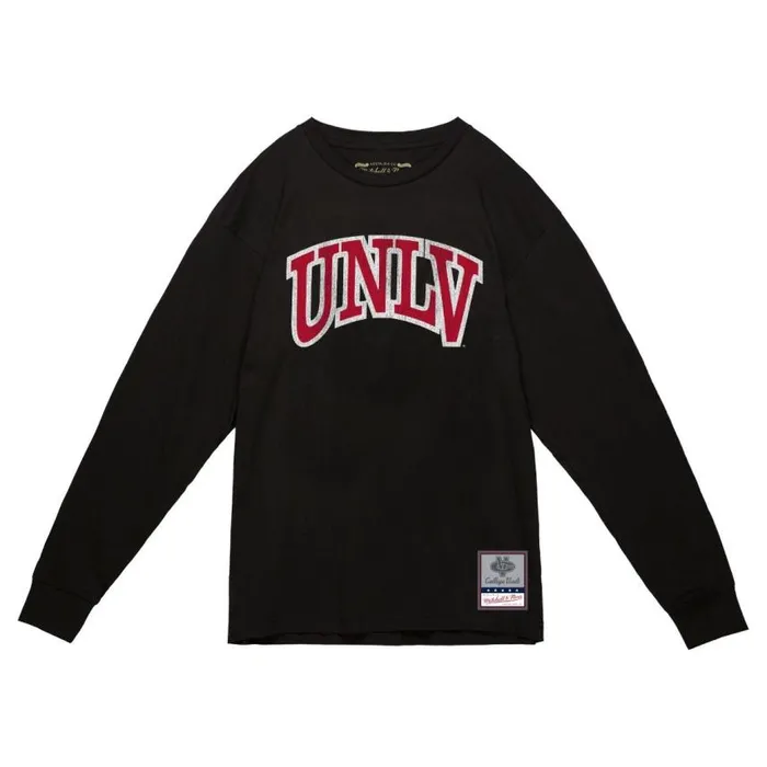 Mitchell and Ness University Arch Logo LS Tee UNLV Men TShirts and Tops