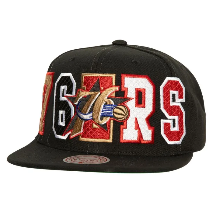 Mitchell and Ness Varsity Bust Snapback HWC Philadelphia 76ers Men Hats and Headwear Mitchell and Ness Varsity Bust Snapback HWC Philadelphia 76ers Men Hats and Headwear