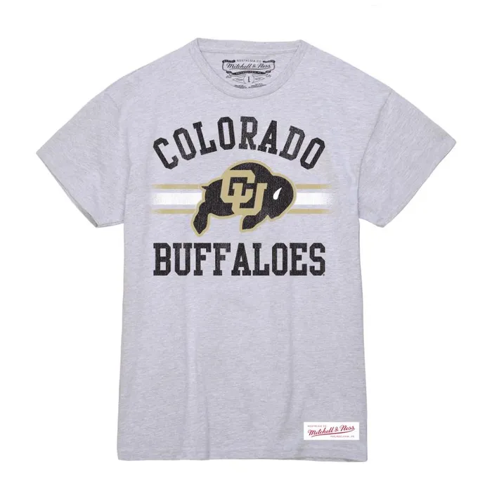 Mitchell and Ness Vintage Stripes Tee University Of Colorado Boulder Men TShirts and Tops Mitchell and Ness Vintage Stripes Tee University Of Colorado Boulder Men TShirts and Tops
