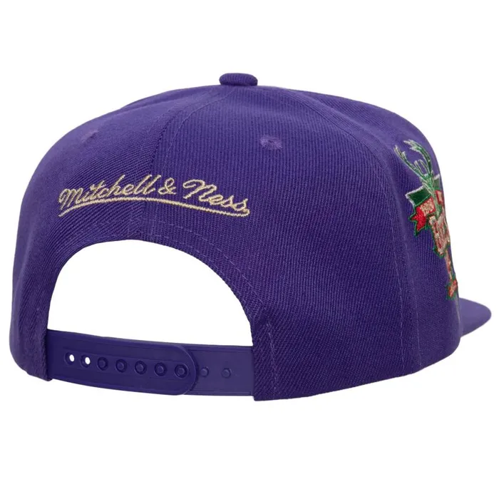 Mitchell and Ness With Love Snapback HWC Milwaukee Bucks Men Hats and Headwear Mitchell and Ness With Love Snapback HWC Milwaukee Bucks Men Hats and Headwear