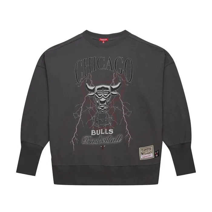 Mitchell and Ness Women039s Logo Lightweight Crew 40 Chicago Bulls Women Hoodies and Sweatshirts Mitchell and Ness Women039s Logo Lightweight Crew 40 Chicago Bulls Women Hoodies and Sweatshirts