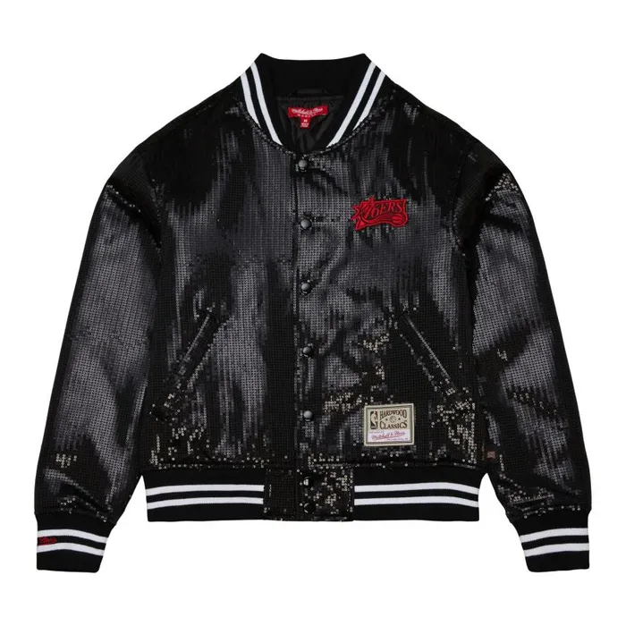 Mitchell and Ness Women039s Sequin Varsity Jacket Philadelphia 76ers Women Jackets and Outerwear Mitchell and Ness Women039s Sequin Varsity Jacket Philadelphia 76ers Women Jackets and Outerwear