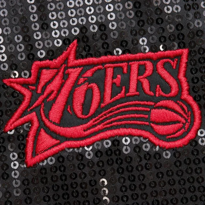 Mitchell and Ness Women039s Sequin Varsity Jacket Philadelphia 76ers Women Jackets and Outerwear Mitchell and Ness Women039s Sequin Varsity Jacket Philadelphia 76ers Women Jackets and Outerwear