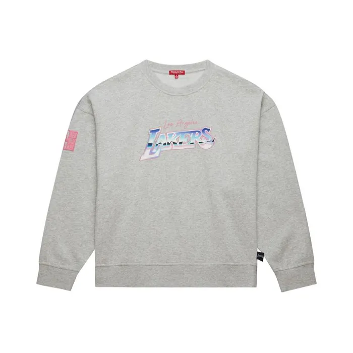 Mitchell and Ness Women039s Stateside Pastel Logo Lightweight Crew Los Angeles Lakers Women Hoodies and Sweatshirts Mitchell and Ness Women039s Stateside Pastel Logo Lightweight Crew Los Angeles Lakers Women Hoodies and Sweatshirts