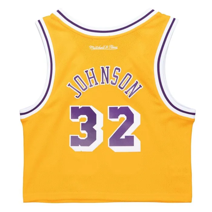 Mitchell and Ness Womens NandN Crop Tank Los Angeles Lakers 1984 Magic Johnson Women TShirts and Tops Mitchell and Ness Womens NandN Crop Tank Los Angeles Lakers 1984 Magic Johnson Women TShirts and Tops