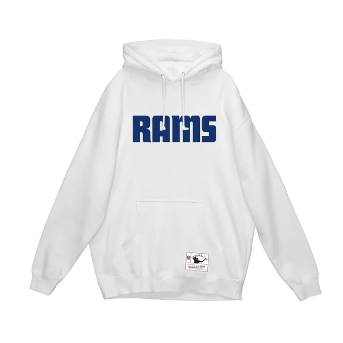Mitchell and Ness Wordmark 1 Hoodie Los Angeles Rams Men Hoodies and Sweatshirts Mitchell and Ness Wordmark 1 Hoodie Los Angeles Rams Men Hoodies and Sweatshirts