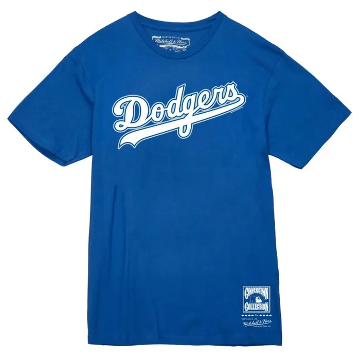 Mitchell and Ness Wordmark 1 Tee Los Angeles Dodgers Men TShirts and Tops