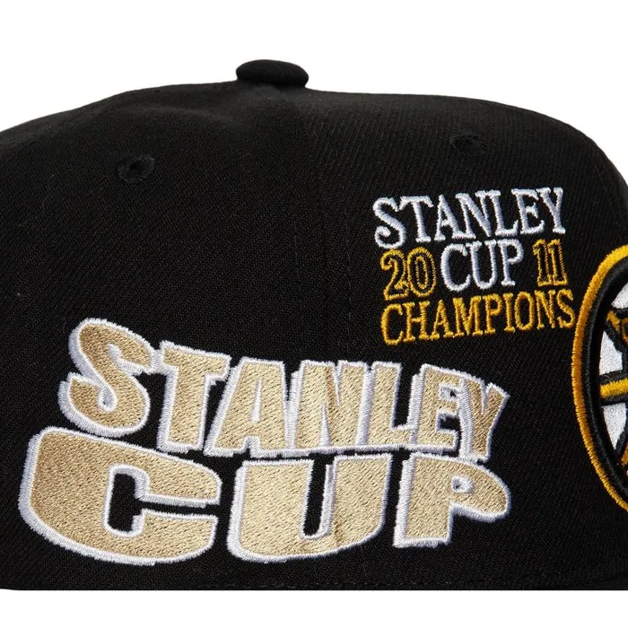Mitchell and Ness World Champs Snapback Boston Bruins Men Hats and Headwear Mitchell and Ness World Champs Snapback Boston Bruins Men Hats and Headwear