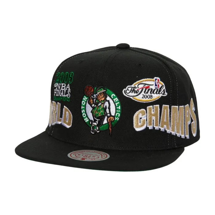 Mitchell and Ness World Champs Snapback Boston Celtics Men Hats and Headwear