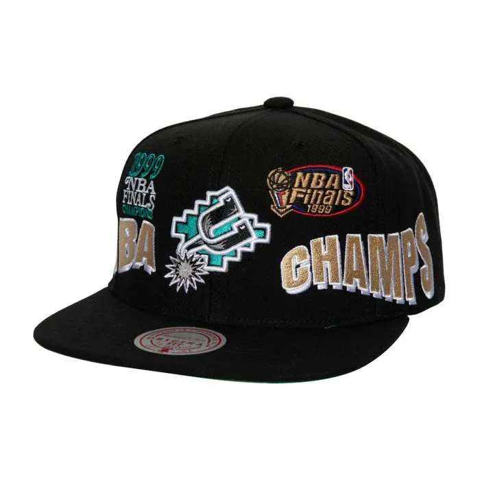 Mitchell and Ness World Champs Snapback HWC San Antonio Spurs Men Hats and Headwear Mitchell and Ness World Champs Snapback HWC San Antonio Spurs Men Hats and Headwear