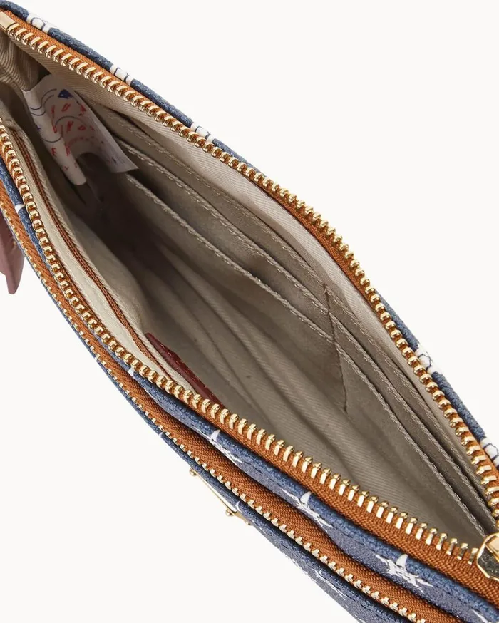 MLB Astros Double Zip Wristlet Astros Women Dooney and Bourke Wallets MLB Astros Double Zip Wristlet Astros Women Dooney and Bourke Wallets