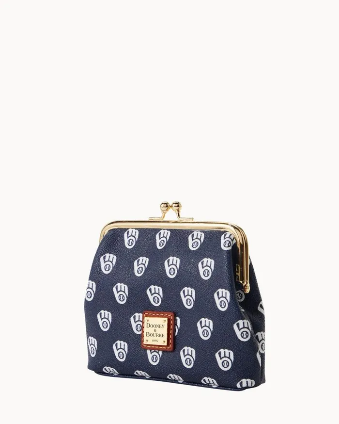MLB Brewers Large Framed Purse Brewers Women Dooney and Bourke Wallets MLB Brewers Large Framed Purse Brewers Women Dooney and Bourke Wallets