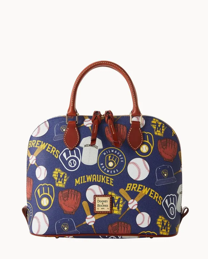 MLB Brewers Zip Zip Satchel Brewers Women Dooney and Bourke Satchels