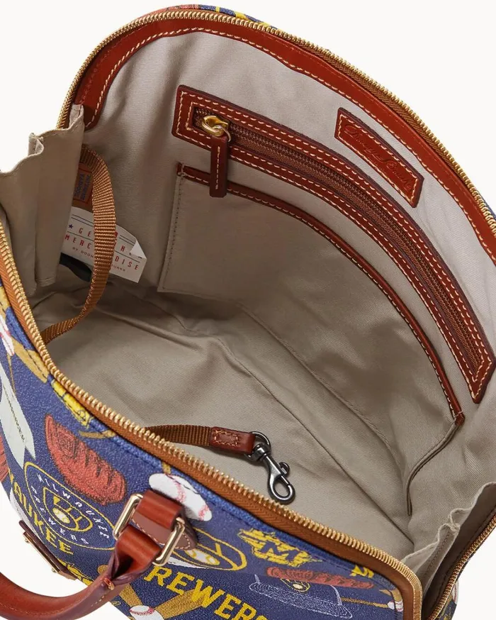 MLB Brewers Zip Zip Satchel Brewers Women Dooney and Bourke Satchels MLB Brewers Zip Zip Satchel Brewers Women Dooney and Bourke Satchels