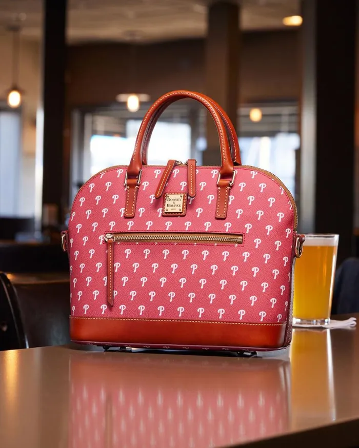 MLB Phillies Domed Zip Satchel Phillies Women Dooney and Bourke Satchels MLB Phillies Domed Zip Satchel Phillies Women Dooney and Bourke Satchels