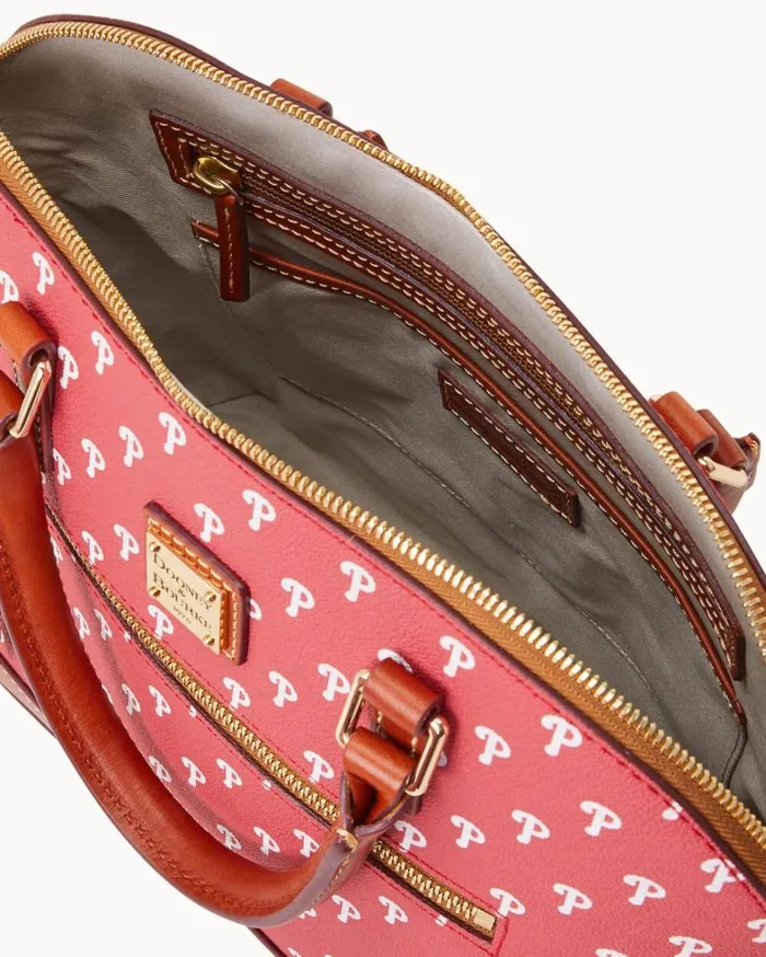 MLB Phillies Domed Zip Satchel Phillies Women Dooney and Bourke Satchels MLB Phillies Domed Zip Satchel Phillies Women Dooney and Bourke Satchels